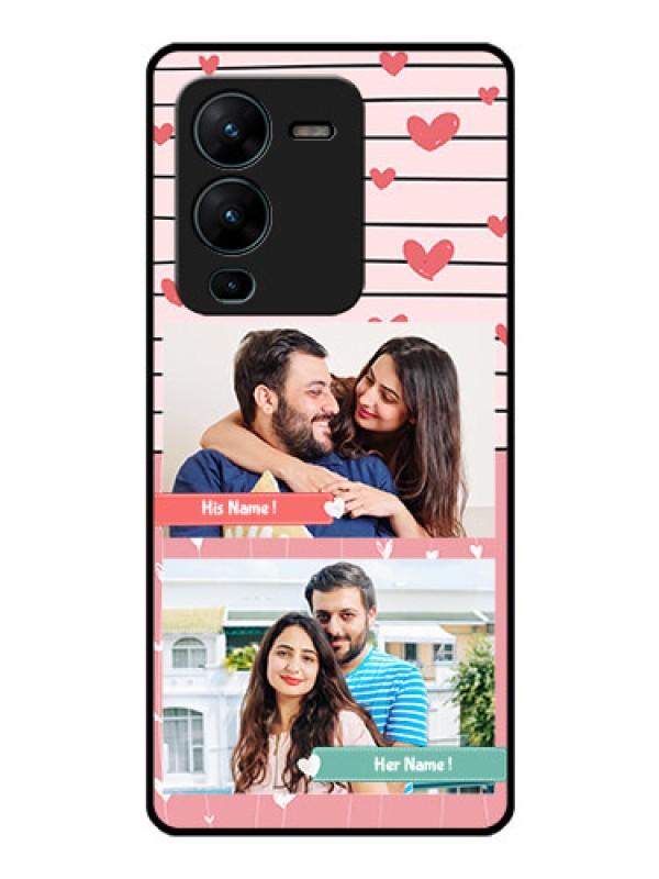 Custom Vivo V25 Pro 5G Custom Glass Mobile Case - Photo with Heart Design