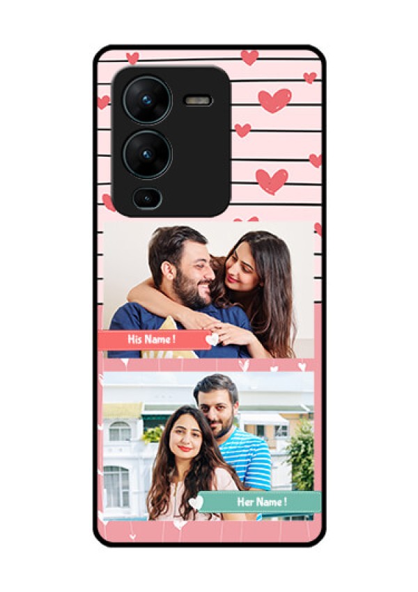Vivo V25 Pro 5G Custom Glass Mobile Case - Photo with Heart Design