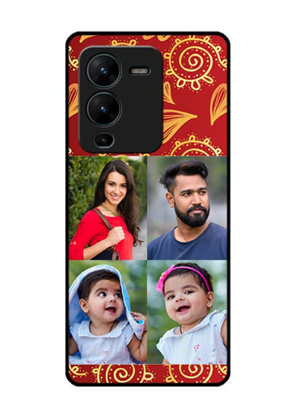 Vivo V25 Pro 5G Photo Printing on Glass Case - 4 Image Traditional Design