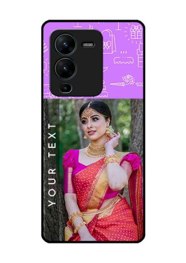 Vivo V25 Pro 5G Custom Glass Mobile Case - Birthday Icons Design