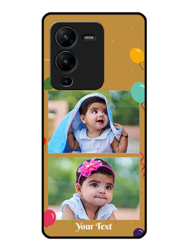 Custom Vivo V25 Pro 5G Personalized Glass Phone Case - Image Holder with Birthday Celebrations Design