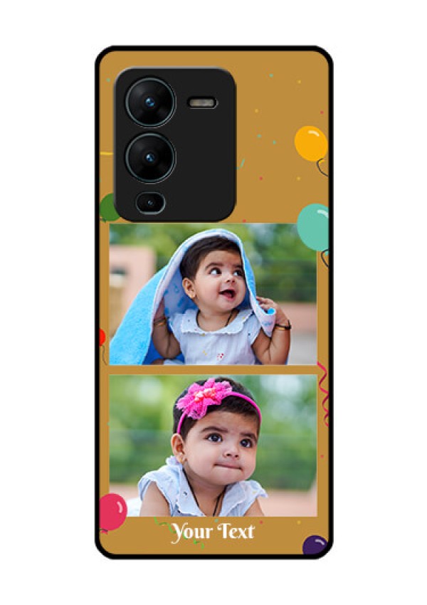 Vivo V25 Pro 5G Personalized Glass Phone Case - Image Holder with Birthday Celebrations Design