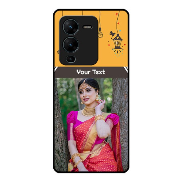 Vivo V25 Pro 5G Custom Glass Mobile Case - with Family Picture and Icons Vivo V25 Pro 5G Custom Glass Mobile Case - with Family Picture and Icons