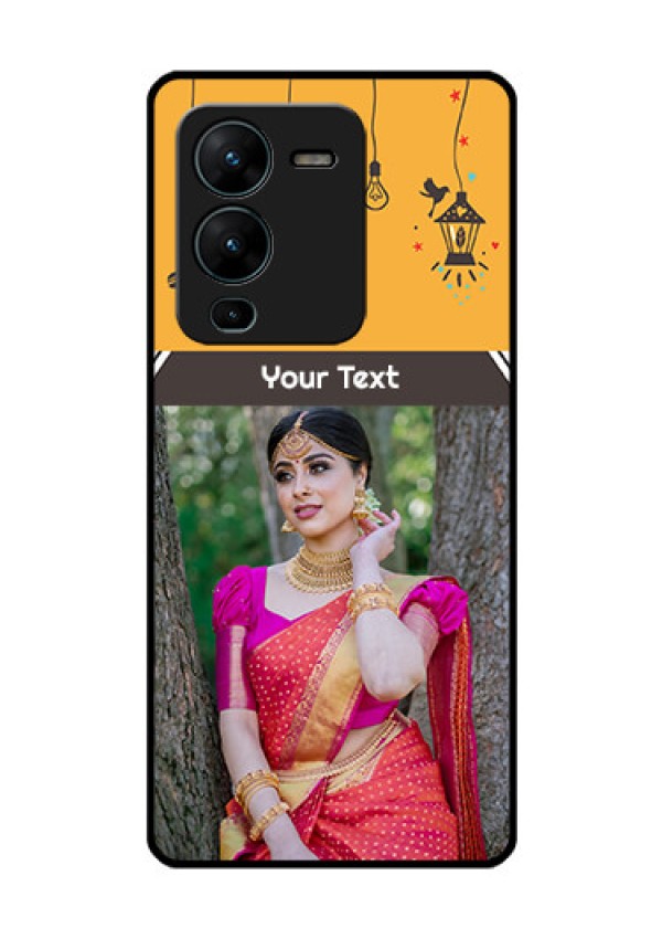 Vivo V25 Pro 5G Custom Glass Mobile Case - with Family Picture and Icons