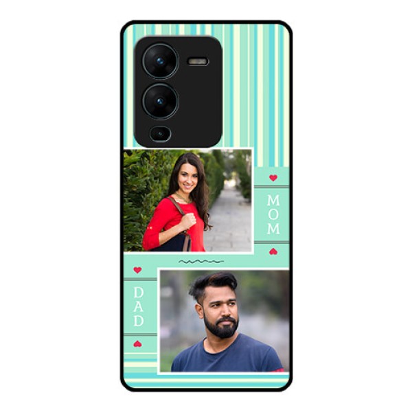 Vivo V25 Pro 5G Custom Glass Phone Case - Mom & Dad Pic Design