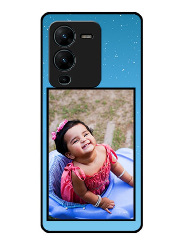 Custom Vivo V25 Pro 5G Custom Glass Mobile Case - Wave Pattern Colorful Design