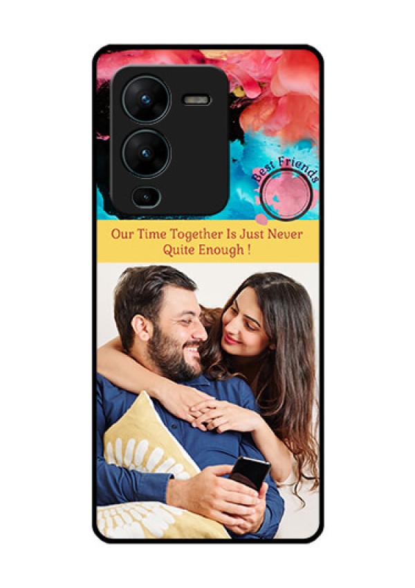 Vivo V25 Pro 5G Custom Glass Mobile Case - Quote with Acrylic Painting Design