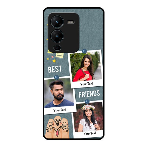 Vivo V25 Pro 5G Personalized Glass Phone Case - Sticky Frames and Friendship Design Vivo V25 Pro 5G Personalized Glass Phone Case - Sticky Frames and Friendship Design