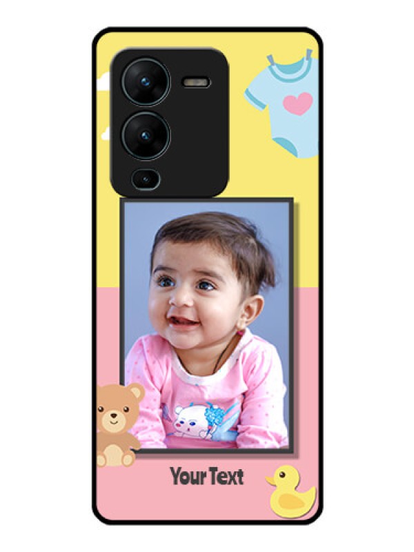 Custom Vivo V25 Pro 5G Photo Printing on Glass Case - Kids 2 Color Design