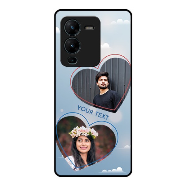 Vivo V25 Pro 5G Custom Glass Mobile Case - Blue Color Couple Design