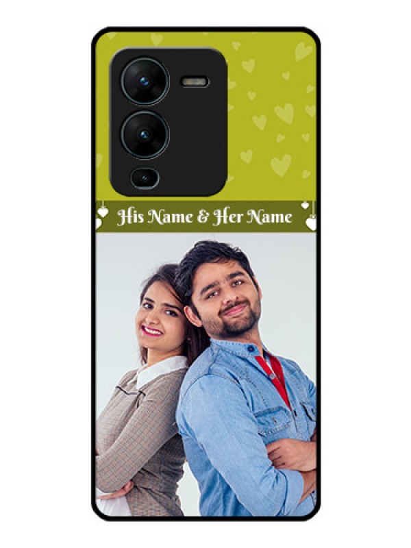 Custom Vivo V25 Pro 5G Custom Glass Phone Case - You & Me Heart Design