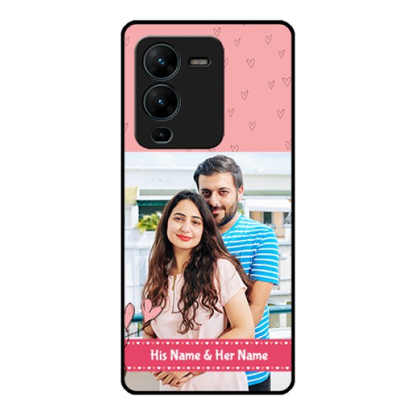 Vivo V25 Pro 5G Personalized Glass Phone Case - Love Design Peach Color