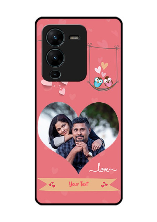 Vivo V25 Pro 5G Personalized Glass Phone Case - Peach Color Love Design