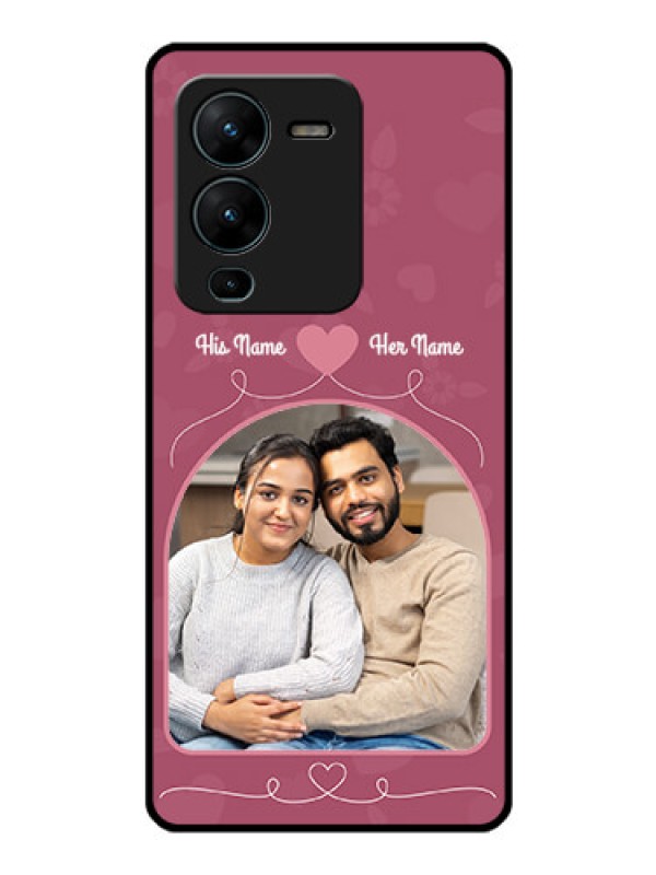 Custom Vivo V25 Pro 5G Photo Printing on Glass Case - Love Floral Design