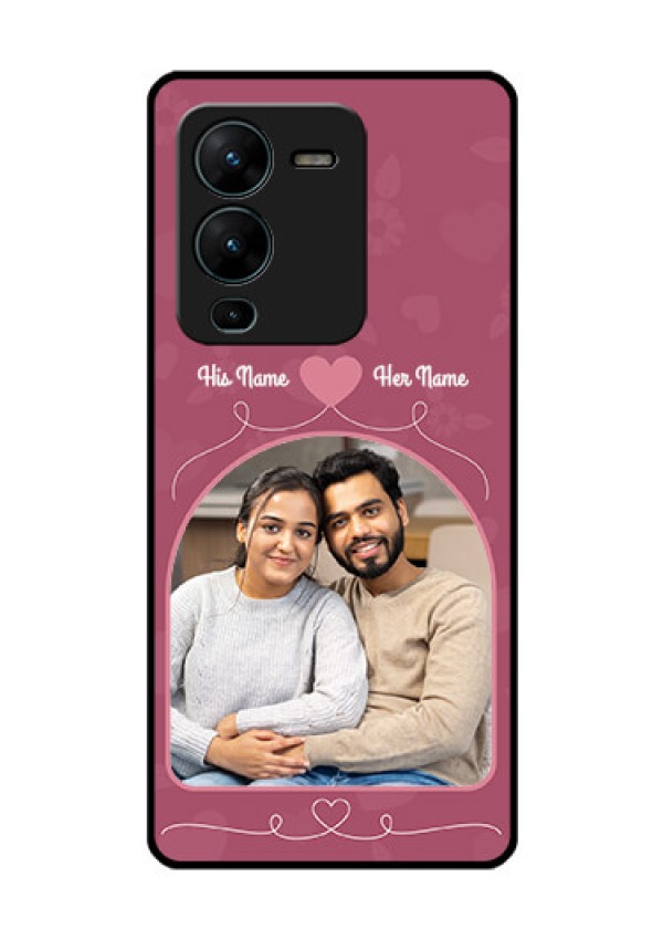 Vivo V25 Pro 5G Photo Printing on Glass Case - Love Floral Design