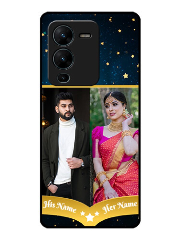 Custom Vivo V25 Pro 5G Custom Glass Phone Case - Galaxy Stars Backdrop Design