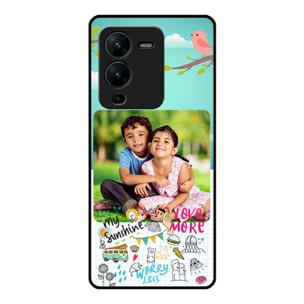 Vivo V25 Pro 5G Photo Printing on Glass Case - Doodle love Design
