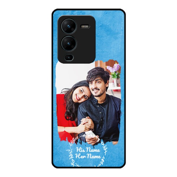 Vivo V25 Pro 5G Custom Glass Phone Case - Blue Color Vintage Design
