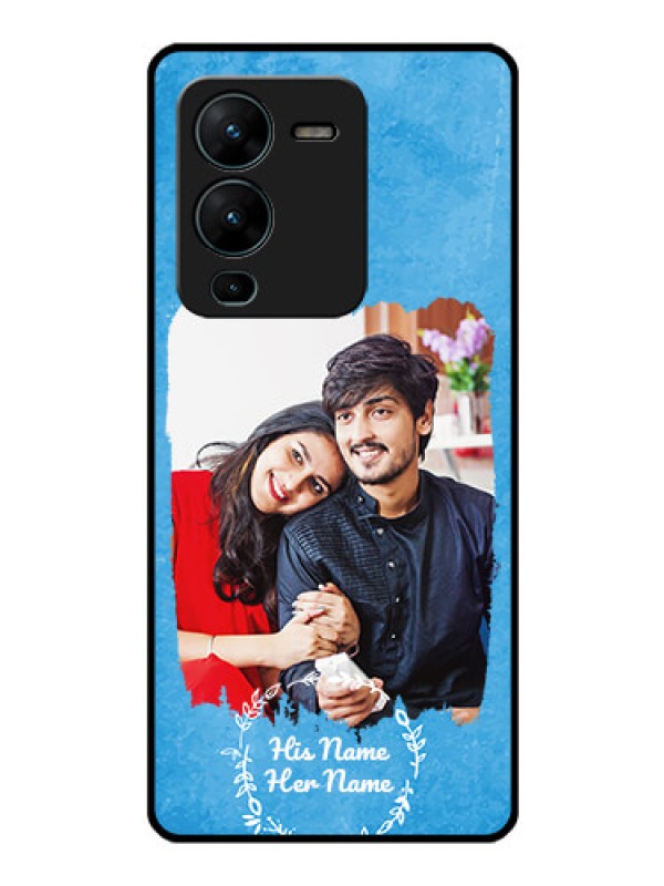 Custom Vivo V25 Pro 5G Custom Glass Phone Case - Blue Color Vintage Design