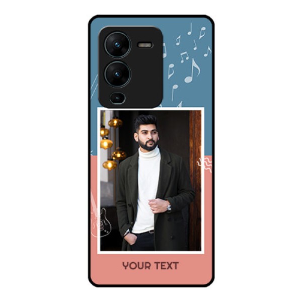 Vivo V25 Pro 5G Photo Printing on Glass Case - with Color Musical Note Design Vivo V25 Pro 5G Photo Printing on Glass Case - with Color Musical Note Design