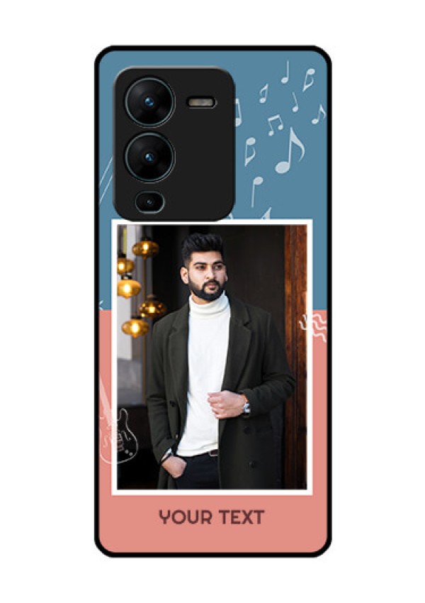 Vivo V25 Pro 5G Photo Printing on Glass Case - with Color Musical Note Design