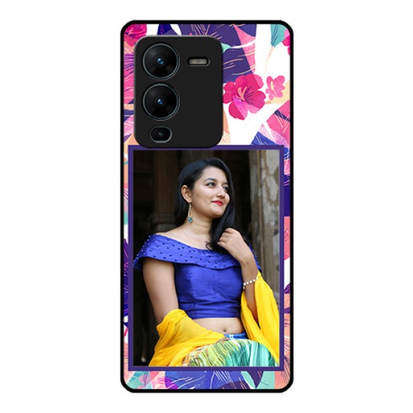 Vivo V25 Pro 5G Custom Glass Mobile Case - Abstract Floral Design
