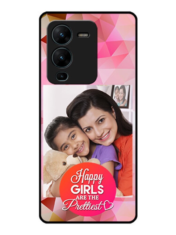 Custom Vivo V25 Pro 5G Photo Printing on Glass Case - Abstract Triangle Design