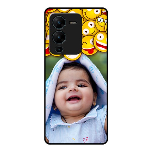 Vivo V25 Pro 5G Custom Glass Mobile Case - with Smiley Emoji Design Vivo V25 Pro 5G Custom Glass Mobile Case - with Smiley Emoji Design