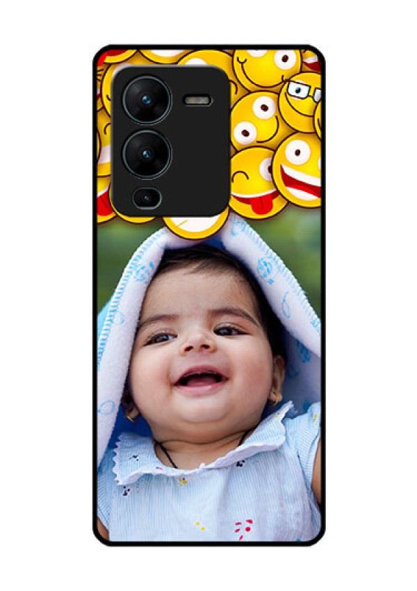 Vivo V25 Pro 5G Custom Glass Mobile Case - with Smiley Emoji Design