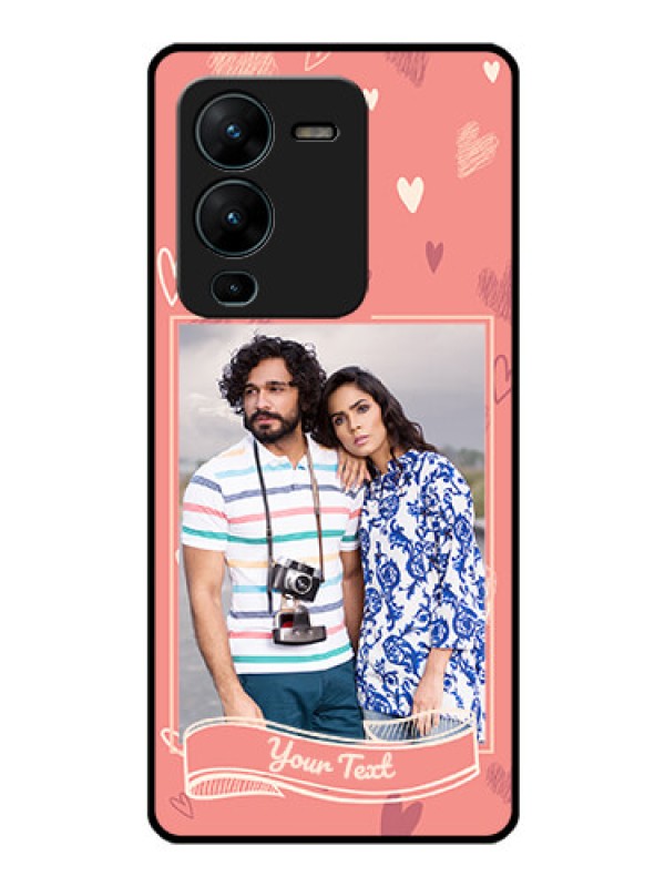 Custom Vivo V25 Pro 5G Custom Glass Phone Case - Love doodle art Design