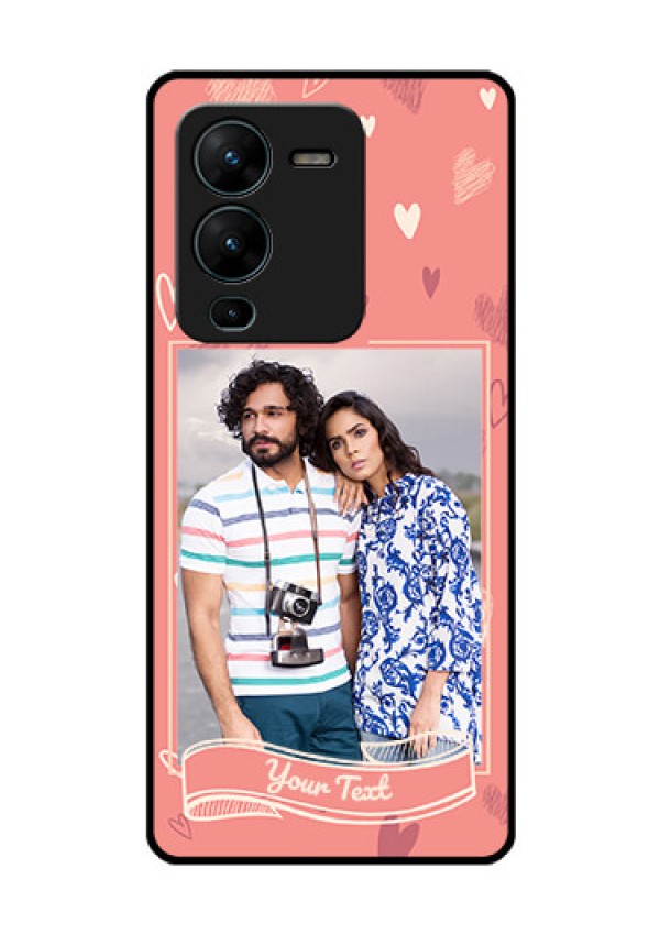 Vivo V25 Pro 5G Custom Glass Phone Case - Love doodle art Design