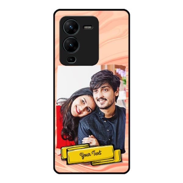 Vivo V25 Pro 5G Personalized Glass Phone Case - Marble Texture Design
