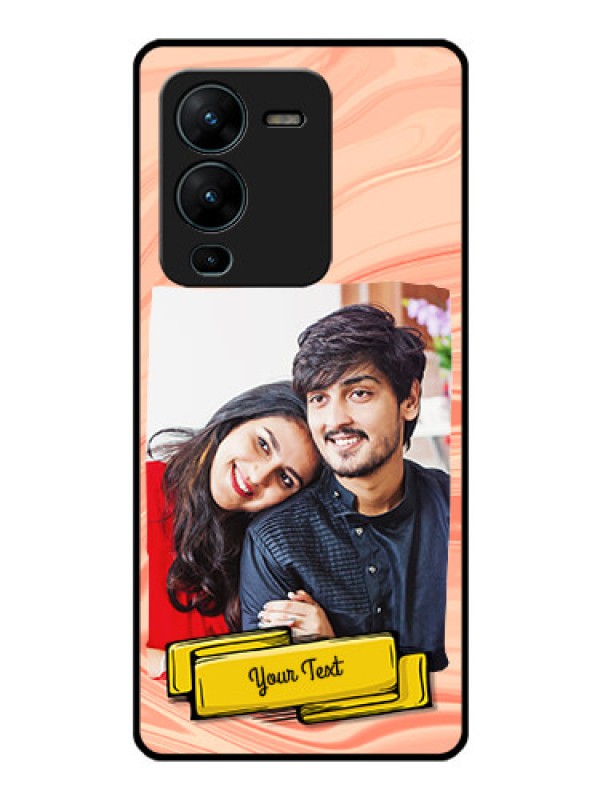 Custom Vivo V25 Pro 5G Personalized Glass Phone Case - Marble Texture Design