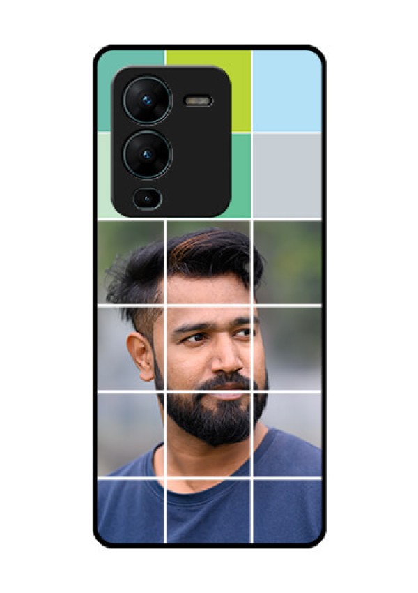 Vivo V25 Pro 5G Photo Printing on Glass Case - with white box pattern