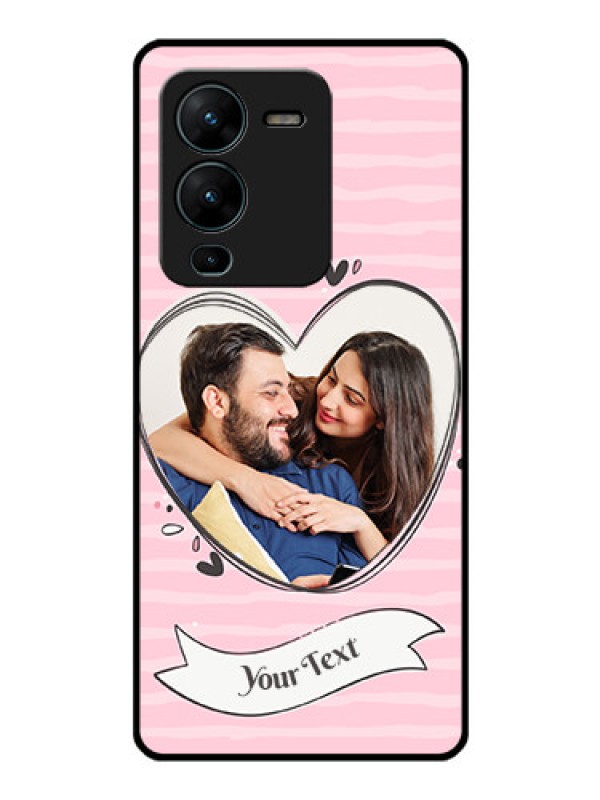 Custom Vivo V25 Pro 5G Custom Glass Phone Case - Vintage Heart Design