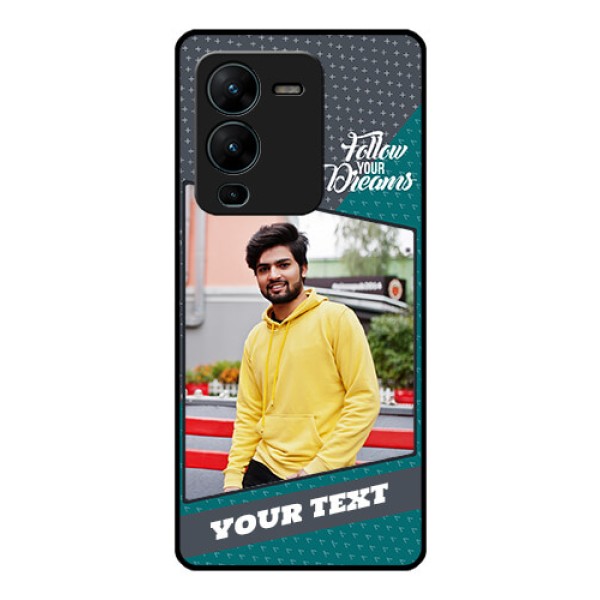 Vivo V25 Pro 5G Personalized Glass Phone Case - Background Pattern Design with Quote Vivo V25 Pro 5G Personalized Glass Phone Case - Background Pattern Design with Quote