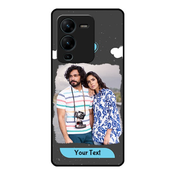 Vivo V25 Pro 5G Custom Glass Phone Case - Splashes with love doodles Design Vivo V25 Pro 5G Custom Glass Phone Case - Splashes with love doodles Design