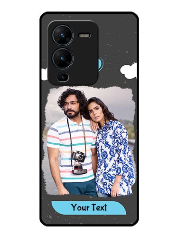 Custom Vivo V25 Pro 5G Custom Glass Phone Case - Splashes with love doodles Design