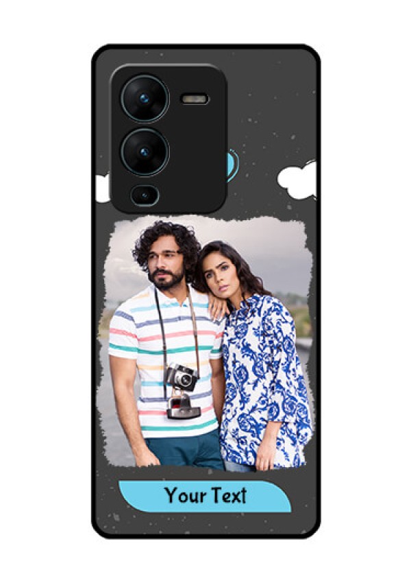 Vivo V25 Pro 5G Custom Glass Phone Case - Splashes with love doodles Design