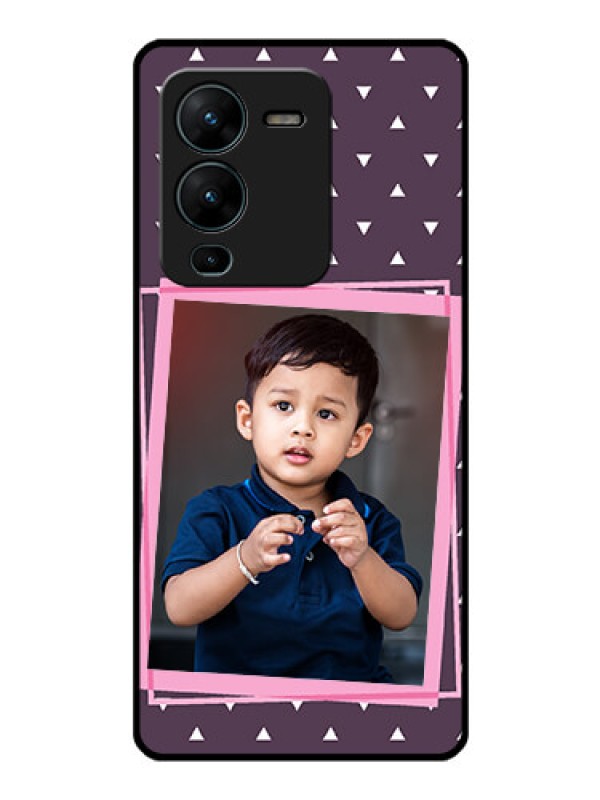 Custom Vivo V25 Pro 5G Custom Glass Mobile Case - Triangle Pattern Dotted Design