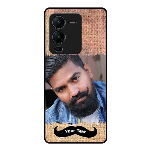 Vivo V25 Pro 5G Personalized Glass Phone Case - with Texture Design