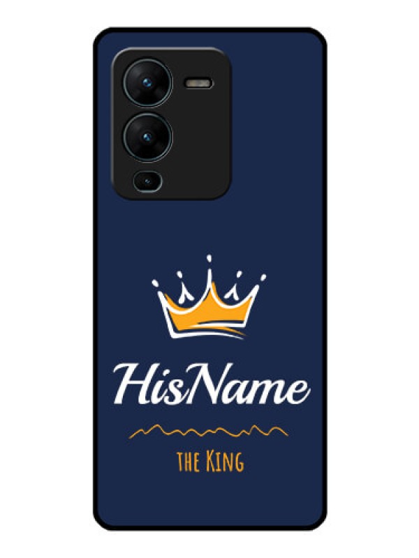 Custom Vivo V25 Pro 5G Glass Phone Case King with Name