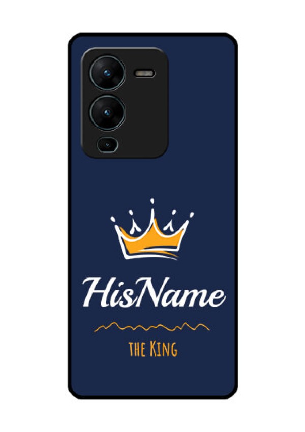 Vivo V25 Pro 5G Glass Phone Case King with Name