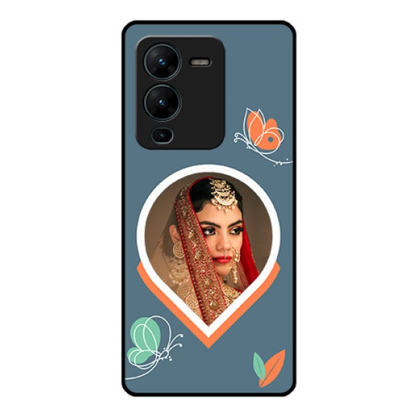 Vivo V25 Pro 5G Custom Glass Mobile Case - Droplet Butterflies Design