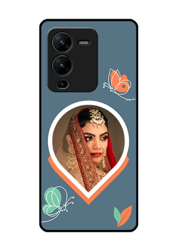 Vivo V25 Pro 5G Custom Glass Mobile Case - Droplet Butterflies Design
