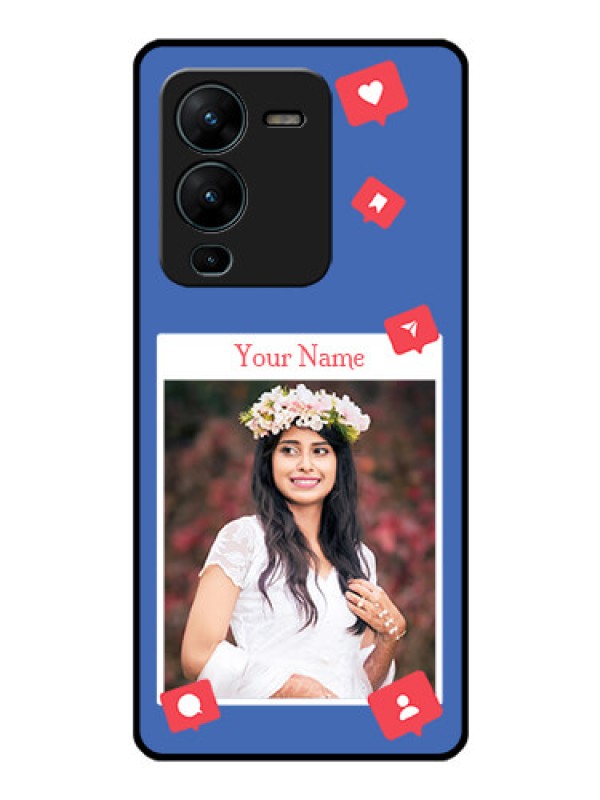 Custom Vivo V25 Pro 5G Custom Glass Phone Case - Like Share And Comment Design