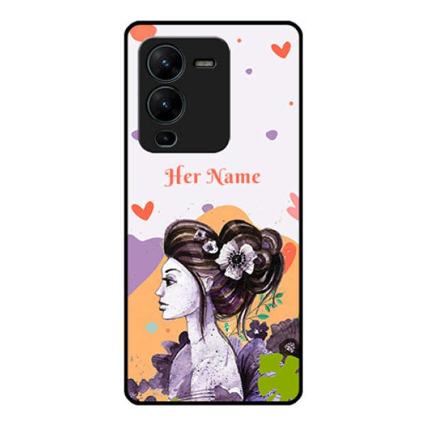 Vivo V25 Pro 5G Personalized Glass Phone Case - Woman And Nature Design Vivo V25 Pro 5G Personalized Glass Phone Case - Woman And Nature Design