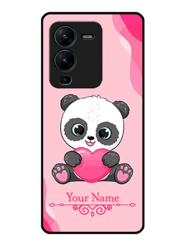 Custom Vivo V25 Pro 5G Custom Glass Mobile Case - Cute Panda Design