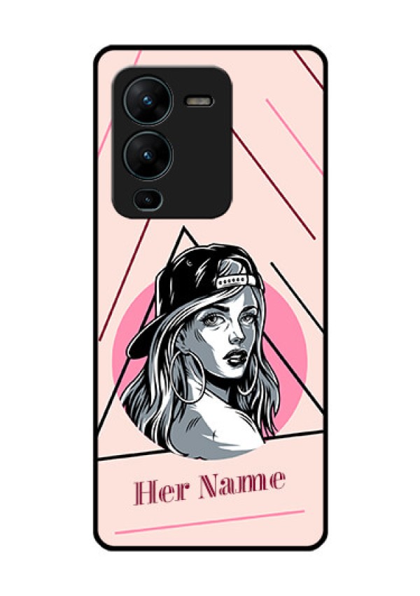 Vivo V25 Pro 5G Personalized Glass Phone Case - Rockstar Girl Design