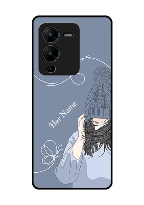 Vivo V25 Pro 5G Custom Glass Mobile Case - Girl in winter outfit Design